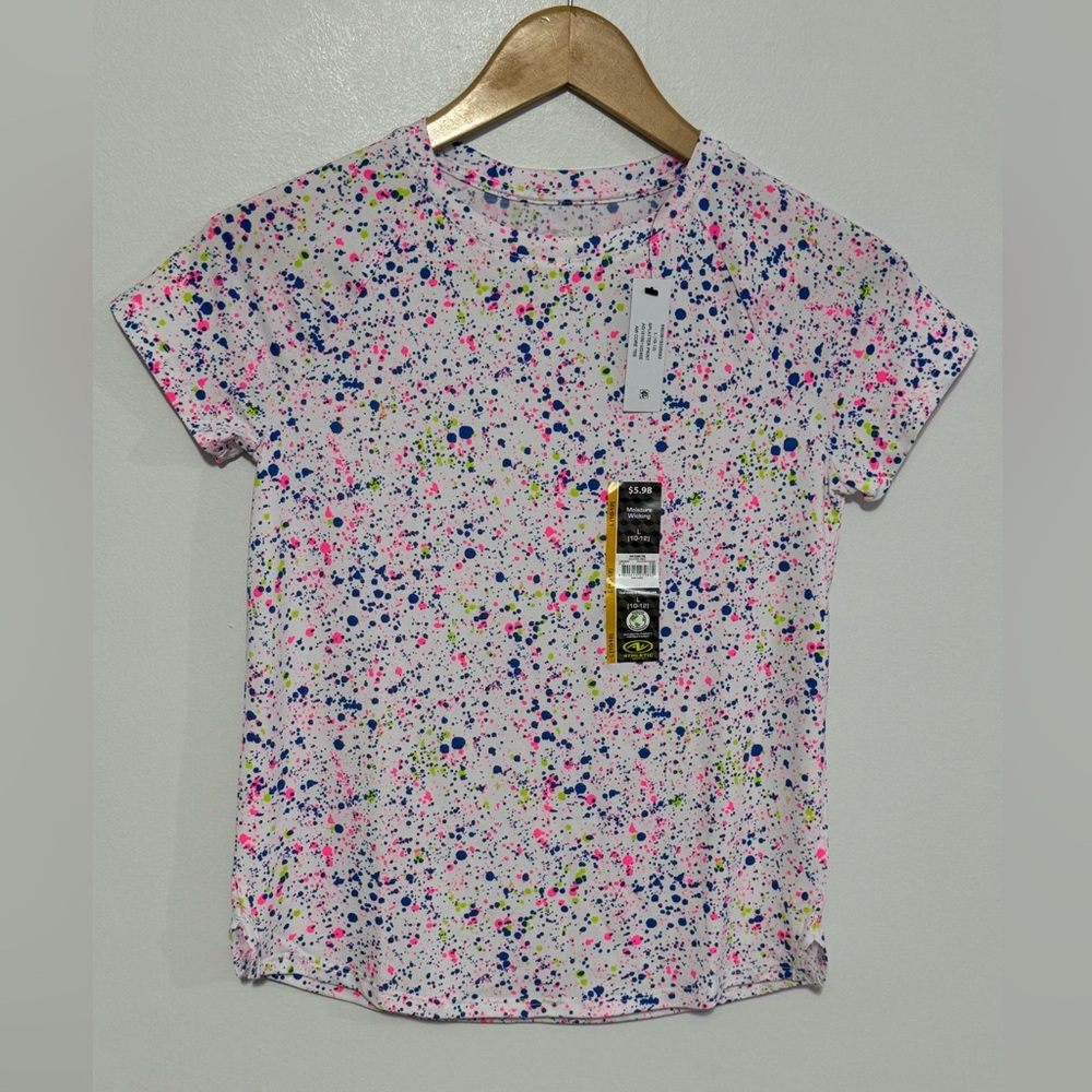 Athletic Set Of Shirt And Short For Girls Size 10/12 Colorful